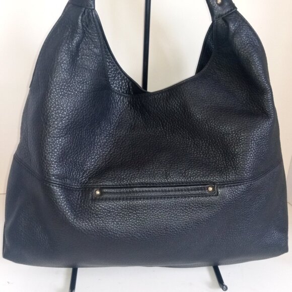 MICHAEL KORS "Austin" Black Pebbled Leather Hobo Shoulder Bag - Picture 6 of 16